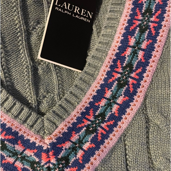 Lauren Ralph Lauren Black label Cable-Knit Cotton Cricket Sweater - Picture 3 of 12